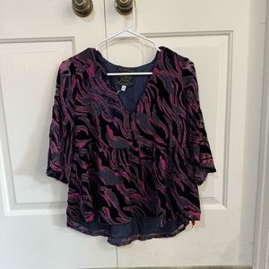 NWT Johnny Was Selene Velvet Silk Tiered Top Size XS